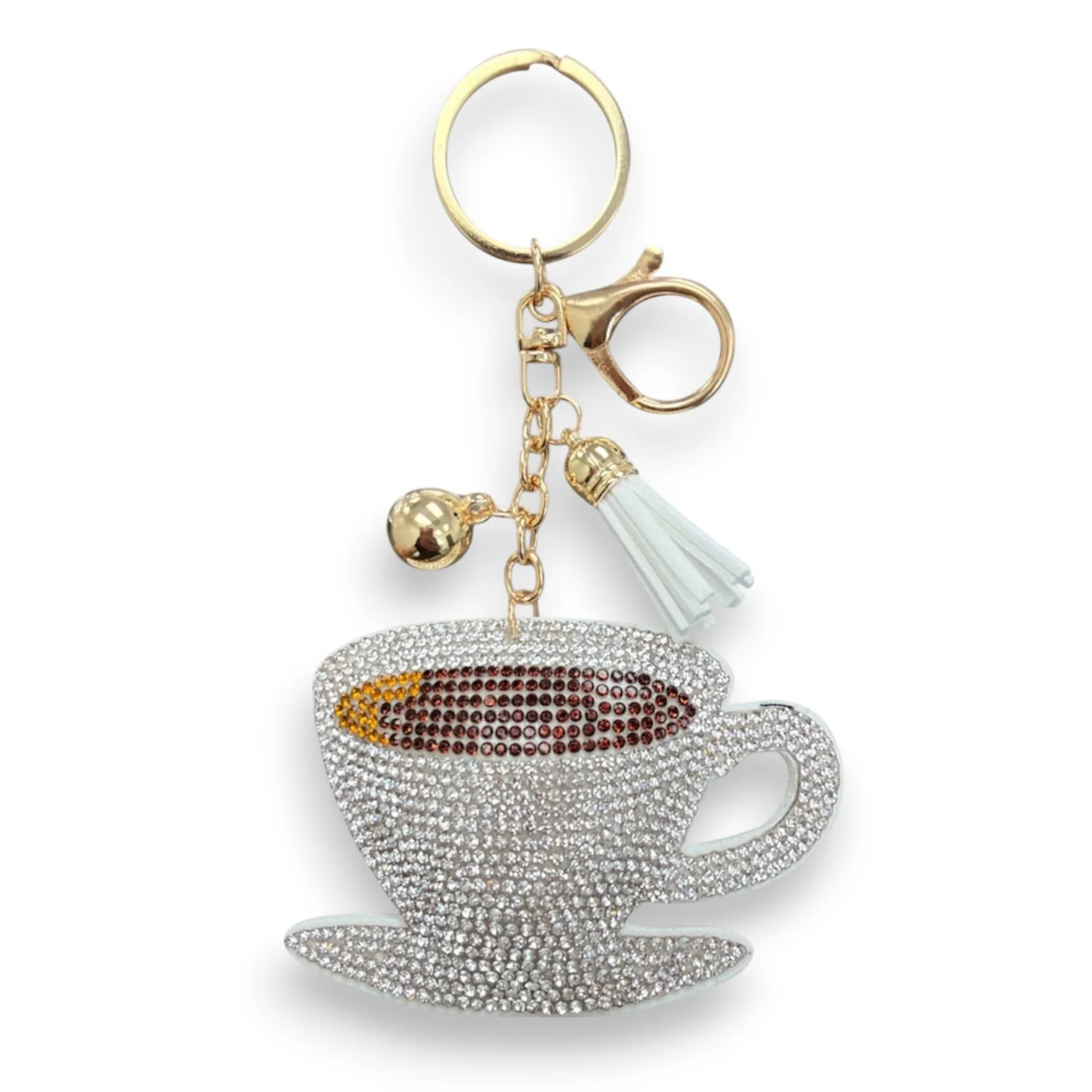 Rhinestone Coffee Cup Keychain
